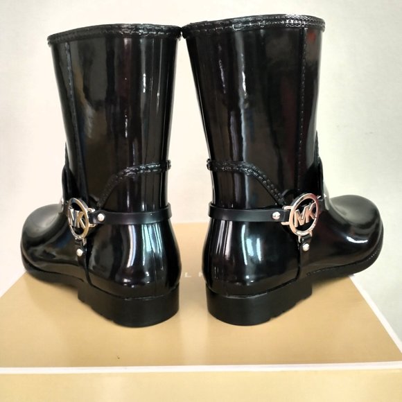 NIB MICHAEL KORS BLACK RAIN BOOTIE SIZE 8M - Picture 5 of 14